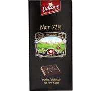 Tablette de Chocolat Noir 72% VILLARS - la tablette de 100 g Lot De 4 - Par Lot