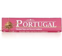 Tablette de chocolat noir aux framboises "Portugal" - 300 g - Chocolat sans gluten - Tablette de chocolat, framboises et sucre - Texture lisse et onctueuse - Produit gourmet portugaise