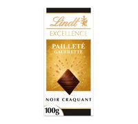 Tablette de Chocolat noir craquant gaufrette pailleté LINDT de 100g