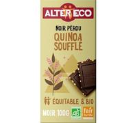 Tablette de Chocolat Noir Quinoa Soufflé Bio ALTER ECO - la tablette de 100g Lot De 4 - Par Lot