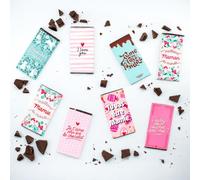 Tablette de Chocolat Personnalisée, Chocolat au Lait ou Noir, Fabriqué en France par Artisan Chocolatier, chocolat personnalisé (Je t'aime plus que le chocolat, Chocolat au lait)