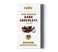 Tablette de Chocolat Sans Sucre de HSN | Dark Chocolate, Riche en Protéines + Stévia | Sans Gluten, Convient aux Végétariens, Sans Huile de Palme, Sans Graisses Trans, 100g