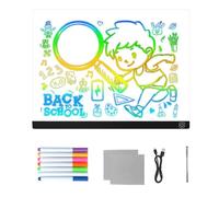 Tablette de Dessin Lumineux 7 Couleurs Effaçable Touch Control Peintre | Panneau de message lumineux pour la nuit dans la chambre d'enfant École Vacances Dessin créatif et couleurs