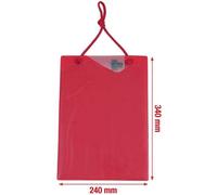 Tablette de fiche de travaux A4 avec sacoche pour clés - Rouge