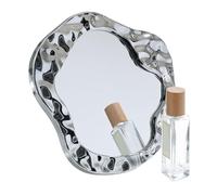 Tablette de Miroir de vanité, Miroir de Bureau | Petit de Bureau | Outil de Maquillage de Conception des Vagues esthétique avec Stand élégant pour Le Salon de la Chambre dortoir étudiant