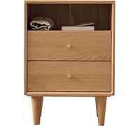 Tablette de nuit en bois de table de chevet moderne et minimaliste, ensemble de table de nuit nordique de 2 pour la chambre, armoire de chevet de style japonais 2 tiroir, unité de rangement de table
