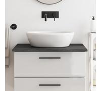 Tablette de Salle de Bain, Dessus de Salle de Bain Plan de Travail pour Meuble de Lavabo Tablette pour Évier Comptoir de Salle de Bain Gris foncé 80x60x2 cm Bois traité