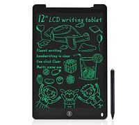 Tablette d'écriture LCD 12" monochrome avec stylet pour dessiner, prendre des notes, laisser des messages, protection des yeux, durable, portable, facile à utiliser, support design adapté aux