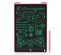 Tablette d'écriture LCD 12" monochrome écran avec stylet pour dessiner, prendre des notes, laisser des messages, tout-petits, garçons, filles, adultes, protection des yeux, durable, portable, facile à