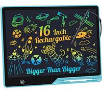 Tablette d'écriture LCD 16 Pouces Rechargeable, Portable Tablette Dessin Enfant Effacable Écriture, Dessin et liste de mémorisation Ardoise Magique Educatif Cadeau pour Enfants Jouets Bleu