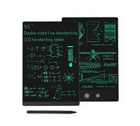 Tablette d'écriture LCD 2 côtés effaçable réutilisable 9,5" et 8,5", bloc-notes numérique portable pour enfants et adultes (noir)