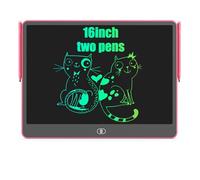 Tablette d'écriture LCD, 40,6 cm, avec deux stylos, portable, ménageant les yeux, tableau magique effaçable et réutilisable, cadeau d'anniversaire de 3 à 8 ans, pour filles et garçons, rose