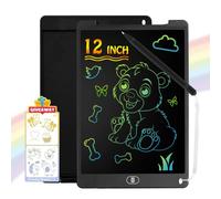 Tablette d'écriture LCD Colorée 12 Pouces,Tablette Dessin Enfants,Planche à Dessin Enfant avec Serrure à Clé,Jouets Éducatifs Effaçables,Parfait pour Garçons et Filles,Cadeau Éducatif Idéal(Noir)