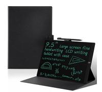 Tablette d'écriture LCD pour adultes : écran complet de 9,5" réutilisable et effaçable avec étui en cuir