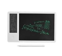 Tablette d'écriture LCD, Tablette d'écriture LCD Tablette 10 Pouces Rechargeable Electronic Doodle Board avec Calendrier d'horloge Numérique pour la Maison de l'entreprise de Bureau (White)