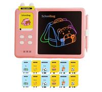 Tablette D'écriture Parlante Avec Cartes Flash - Écran LCD Pour Dessin | Dispositif D'apprentissage De Cartes Flash Auditives Double Face De 112 Pièces, Jouet Éducatif STEM D'interaction Parent-enfant