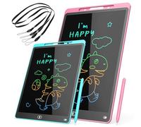 Tablette Dessin LCD Magique,Tableau Graphique LCD Coloré,Tablettes Graphiques Enfant,Tablette Dessin avec Fonction de Verrouillage & D'effacement,Jouets Enfant,Bleu+Rose,8.5+12 pouces