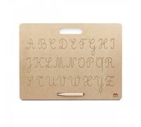 Tablette écriture majuscules cursives montessori marron TU