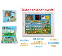 Tablette éducative hiboux sages bilingue CZ+AJ plastique 24x19x2cm fonctionnant sur piles avec son