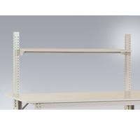 Tablette en mélaminé, gris clair, 1750 x 350 x 19 mm, avec linteau, pour table demballage PACKTISCH 2000 mm, avec arcea Manuflex AS1273.7035