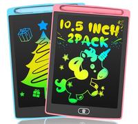 Tablette Enfant 10,5 Pouces, Lot 2 Ardoise Magique LCD, Jouets Gribouillages Colorés, Cadeaux pour Filles 3-8 Ans, Rose + Bleu