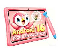 Tablette Enfant 10 Pouce Android 16 Tablette pour Enfant Éducative,12Go RAM 64Go ROM,Contrôle Parental,Avec stylet, Coque Antichoc