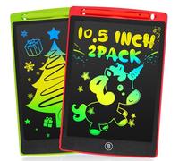 Tablette Enfant de 10,5 Pouces, Lot 2 Ardoise Magique pour Enfants, Ardoise LCD pour Enfants, Gribouillages Colorés, Cadeaux pour les Filles de 3 à 8 ans, Rouge + Vert