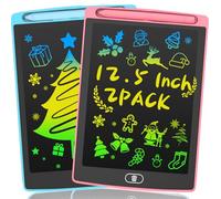 Tablette Enfant de 12,5 Pouces, Lot 2 Ardoise Magique pour Enfants, Ardoise LCD pour Enfants,Gribouillages Colorés, Cadeaux pour les Filles de 3 à 8 ans, Rose + Bleu