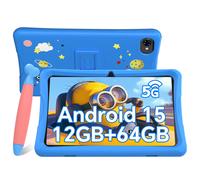 TABWEE K10 - Tablette enfant 10"" Android 15, 12 Go (4+8), 64 Go ROM, contrôle parental, écran 1280×800, stylet bleu