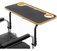 Tablette Fauteuil Roulant Pliable avec Porte Gobelet, Plateau Fauteuil Roulant Amovible, Table pour Fauteuil Roulant Universelle Accessoire Handicapé Senior Wheelchair Tray Table