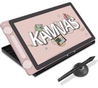 HUION Kamvas 13 Gen3 2024 Tablette Graphique avec Écran, Tablette de Dessin en Verre Canvas de 13,3, 99% sRGB, Pentech 4.0, 16384 Pression du Stylet, Doubles Cadrans, Support Réglable,Rose