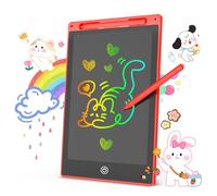 Tablette Graphique LCD Écriture Colorée, Tableau Numérique Effaçable avec Bouton Supprimer et Verrouillage D'écran, Jouet Éducatif et Cadeau d'Anniversaire et de Noël (Rouge, 12 pouces)