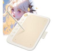 Tablette Graphique UGEE Q6 Tablette Dessin Portable 6 Pouces Directement Connectée au Téléphone Tablette Dessin Graphique avec 6 Raccourcis et Câble de Données pour Windows Mac Android, Beige