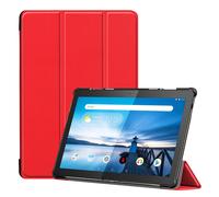 Lobwerk Étui de Protection Intelligent pour Lenovo Tab M10 TB-X605F 10,1" avec Fonction Support et Fonction Mise en Veille Automatique Rouge