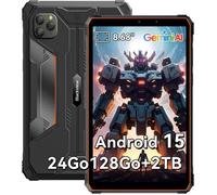 Tablette Incassable Blackview Active 5-8"" Android 15, 24Go+128Go+2To Extension,IP68/IP69K,16MP+13MP,Batterie 6600mAh,NFC,Orange