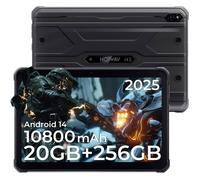 HOTWAV R10 Pro Tablette Incassable 2025-20Go + 256Go/TF 1To Android 14 Tablette, 10080mAh Battery, ¿¿cran 10.1"" HD+ Tablette Tactile, 13MP+5MP, Octa Core, Dual SIM 4G, Face ID, IP68&IP69K, GPS, OTG