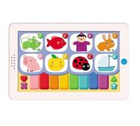 Tablette Interactive Bebe 1-3 Ans - 3 Modes : 8 chansons comptines, Piano, Questions - Jeu Parlant Musical - Set Jouet educatif et Carte Animal