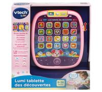 VTech - Lumi Tablette des Découvertes Rose, Tablette Tactile Bébé avec Écran Lumineux et 25 Touches Interactives, Jeu d'Éveil Musical, Jouet Éducatif, Cadeau Bébé Dès 9 Mois - Contenu en Français