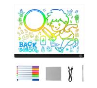 Tablette lumineuse à DEL pour dessin - Tablette colorée effaçable à sec | Planche à dessin LED pour | Boîte lumineuse effaçable avec 7 couleurs de lumière, 2 modes de couleur pour vue de