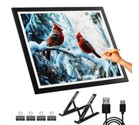 Tablette Lumineuse A3,42×32 cm Table Lumineuse Dessin,Table Lumineuse A3 3 modes d'éclairage de couleur, tableau lumineux avec 10 niveaux de luminosité en continu Tablette Lumineuse A3 avec Support