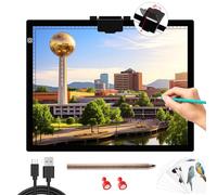 Tablette Lumineuse A3 à 6 Niveaux d'Intensité Variable - Boîte LED Ultra Fine Avec Clip Magnétique pour Peinture au Diamant, Désherbage, Vinyle et Dessin - Portable