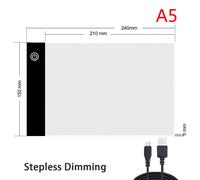 Tablette Lumineuse Led À Gradation Continue,Pour Peinture Diamant,Artisanat Artistique,Boîte À Lumière Numérique,Pour Écriture Et Dessin - Type A5(24x15cm)