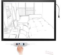 Tablette lumineuse LED A1 pour peinture diamant - Ultra mince en continu à intensité variable - Tableau lumineux magnétique pour dessin, croquis, animation, design, pochoir