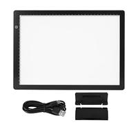 Tablette lumineuse LED A4 pour le traçage, boîte à lumière artistique portable avec réglage continu de la luminosité, table de copie ultra-fine dotée d’une échelle claire pour le
