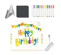 Tablette Lumineuse LED Pour Écriture | Tablette En Acrylique Transparent,Avec 12 Stylos Colorés Et Support Pliable Tableau LED Effaçable à Sec,Pour Adultes et Jeunes pour Art