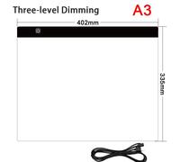 Tablette lumineuse LED pour peinture diamant et dessin,format A5/A4/A3 - Type A3(40.2x33.5cm)