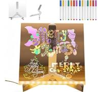 Tablette Lumineuse pour Dessin Enfants LED avec Surface Acrylique Effaçable, 14 Marqueurs Inclus et Support Réglable, Cadeau Créatif pour Chambre, Bureau ou École (200 * 200 * 4mm)