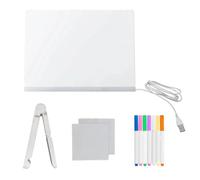 Tablette Lumineuse pour Dessin Enfants LED, Tableau Acrylique Effaçable 7 Couleurs avec Stylo et Support Réglable, Idée Cadeau Créatif Décoration Chambre Fille Ado