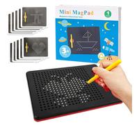 Tablette Magnetique Enfant Ablette Magnetique avec Stylo Billes Cartes de Motifs Recto-Verso,Réutilisable Tableau Magnétique pour Fêtedes Enfants, RentréE Scolaire, NoëL, Anniversaire(Noir)