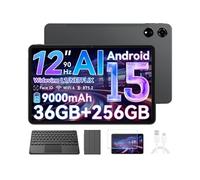 Blackview Tablette 12,1" 2,5K 90Hz Top 3 IA Modèles Android 15 36 Go + 256 Go/SD 2 To, 8800mAh(33W), 50 MP Gris Avec Clavier K1